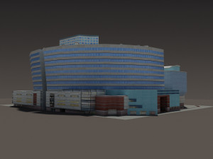 3d office mall building low poly 3D Model