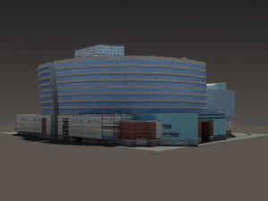 3d office mall building low poly 3D Model