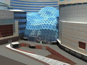 3d office mall building low poly 3D Model