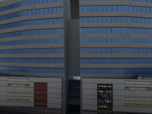3d office mall building low poly 3D Model