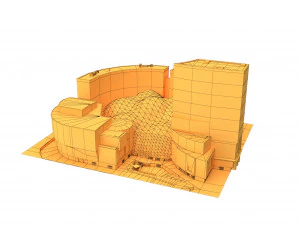 3d office mall building low poly 3D Model