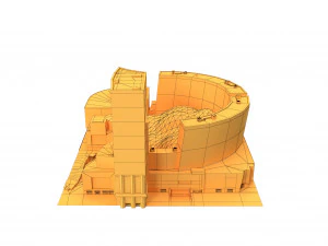 3d office mall building low poly 3D Model