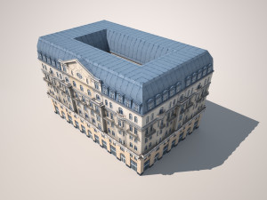 neoclassical hotel low poly Modelo 3D