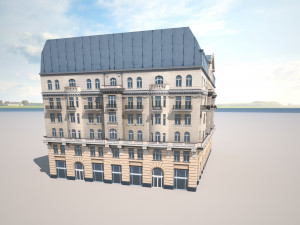 neoclassical hotel low poly Modelo 3D
