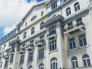 neoclassical hotel low poly Modelo 3D