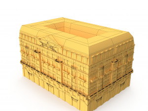 neoclassical hotel low poly Modelo 3D