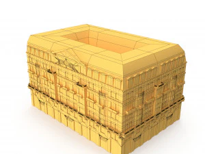 neoclassical hotel low poly 3D Model