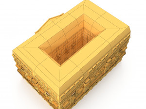 neoclassical hotel low poly Modelo 3D
