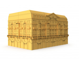 neoclassical hotel low poly Modelo 3D