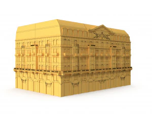 neoclassical hotel low poly 3D Model