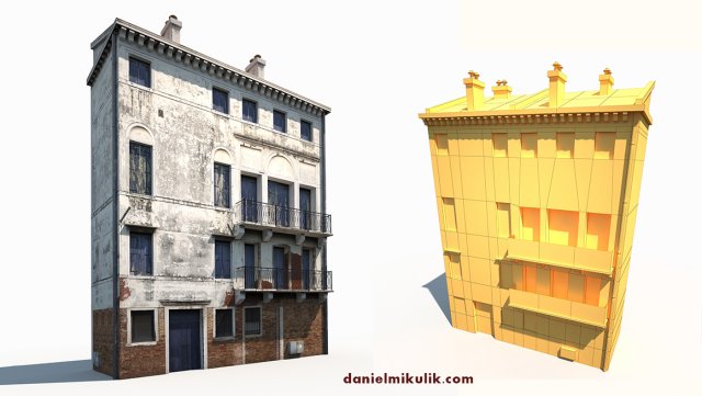 apartment house 173 low poly 3D 모델 .c4d .max .obj .3ds .fbx .stl .blend 