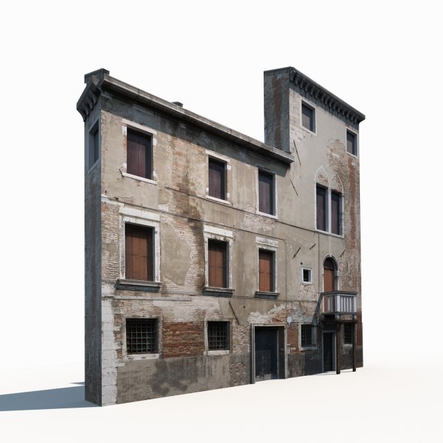 building facade 174 low poly 3D Model .c4d .max .obj .3ds .fbx .stl .blend 