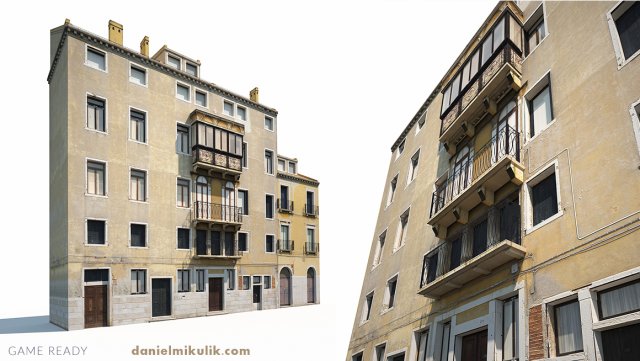 building facade 175 low poly 3D 模型 .c4d .max .obj .3ds .fbx .stl .blend 