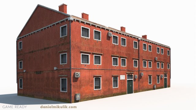 building facade 176 low poly 3D Модель .c4d .max .obj .3ds .fbx .stl .blend 