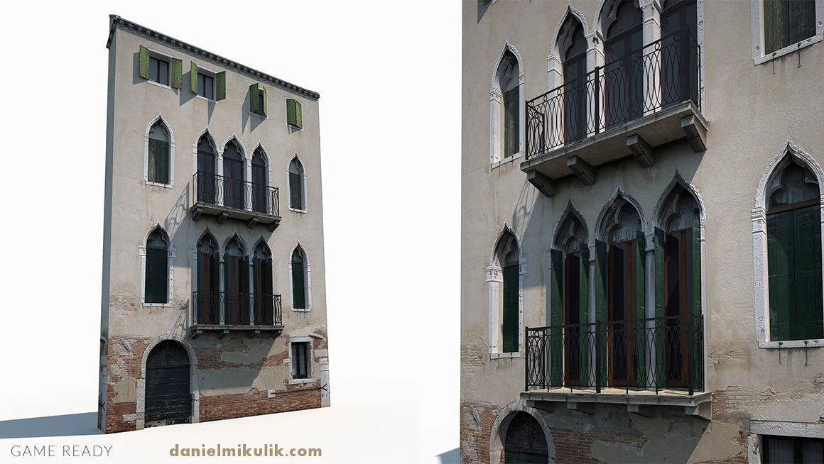 building facade 177 low poly 3d 3D Model .c4d .max .obj .3ds .fbx .stl .blend 