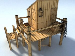 fishing cabin Modelo 3D