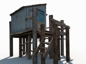 fishing cabin Modelo 3D