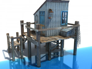 fishing cabin Modelo 3D