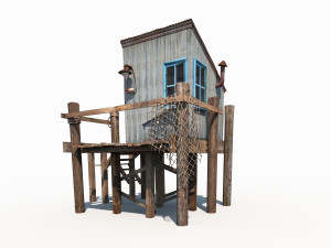 fishing cabin Modelo 3D