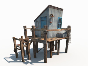 fishing cabin Modelo 3D