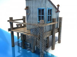 fishing cabin Modelo 3D
