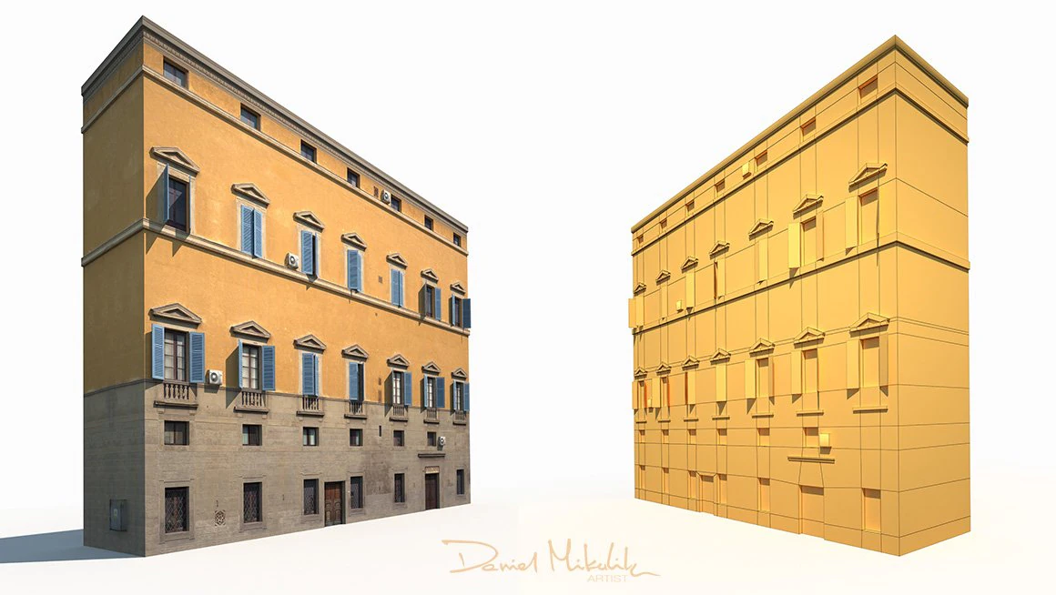 建物のファサード178低ポリモデル3Dモデル 3Dモデル .c4d .max .obj .3ds .fbx .stl .blend 