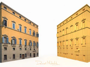 3D модель фасада здания 178 - низкополигональная модель 3D Модель