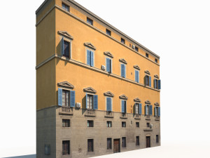 3d building facade 178 low poly model 3D Модель