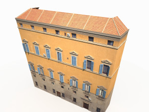 3d building facade 178 low poly model 3D Модель