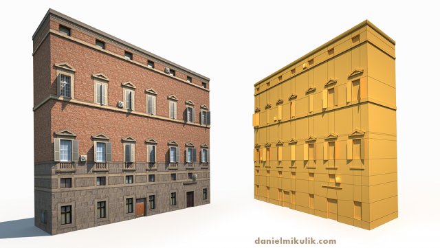 building facade 179 low poly model 3D 모델 .c4d .max .obj .3ds .fbx .stl .blend 