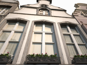 3d buildings facade 180 low poly model 3D 모델