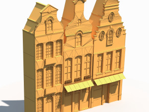3d buildings facade 180 low poly model 3D 모델