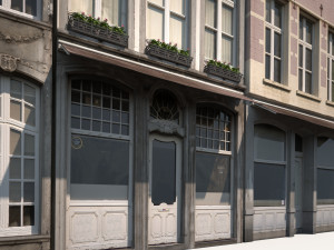 3d buildings facade 180 low poly model 3D 모델