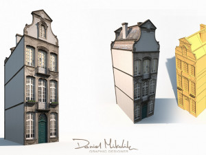 3d building facade 182 low poly 3D Модель
