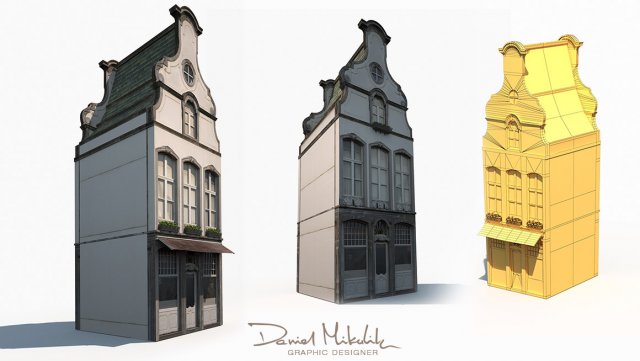 apartment house 3D Модель .c4d .max .obj .3ds .fbx .stl .blend 
