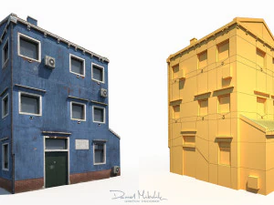 old building 185 low poly model 3D Model