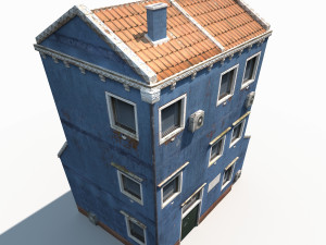 old building 185 low poly model Modèle 3D
