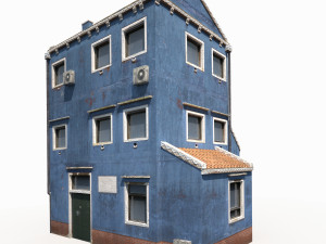 old building 185 low poly model Modèle 3D