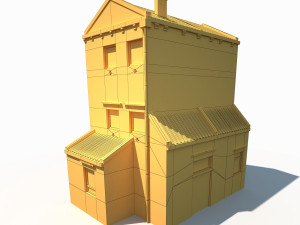 old building 185 low poly model Modèle 3D