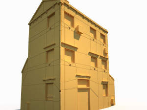 old building 185 low poly model Modèle 3D