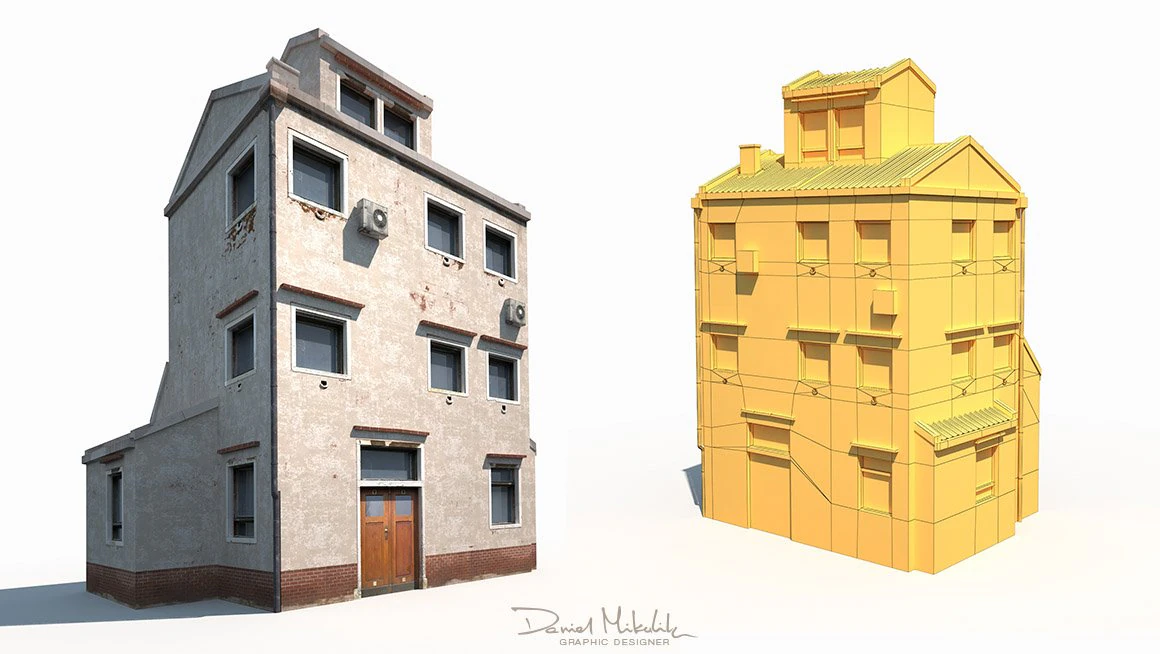 3d old building 186 low poly model 3D Model .c4d .max .obj .3ds .fbx .stl .blend