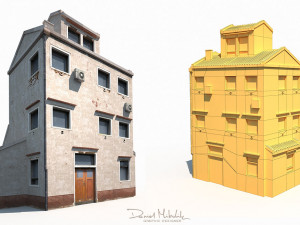 3d old building 186 low poly model 3D Model