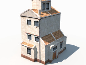 3d old building 186 low poly model 3D मॉडल