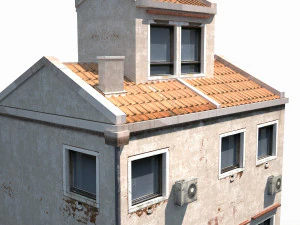 3d old building 186 low poly model 3D Model