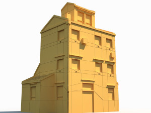 3d old building 186 low poly model 3D मॉडल