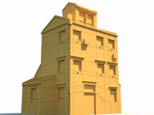 3d old building 186 low poly model 3D Model