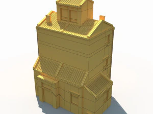 3d old building 186 low poly model 3D Model