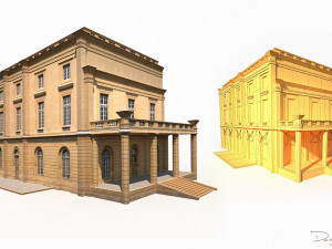 public building 167 low poly 3D मॉडल