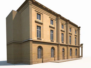 public building 167 low poly 3D Model