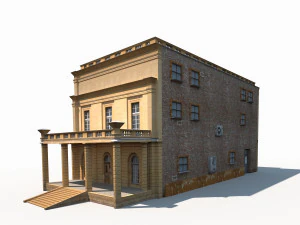 public building 167 low poly 3D Model